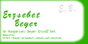 erzsebet beyer business card